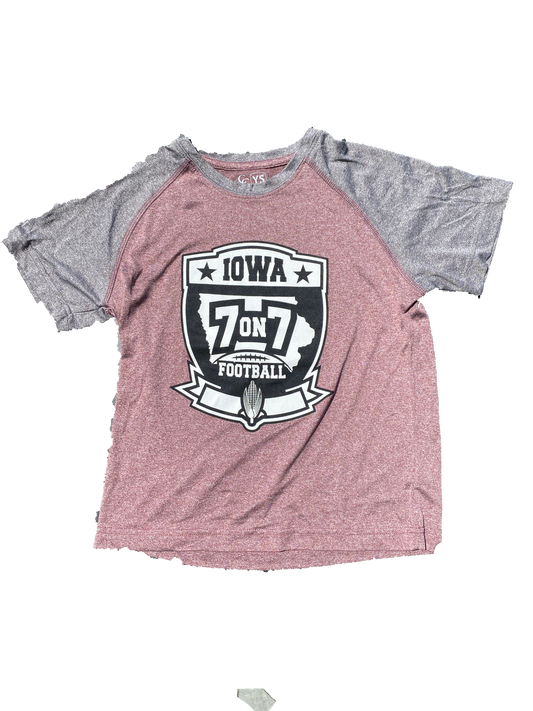 7v7 Logo Poly Maroon/Grey T-Shirt